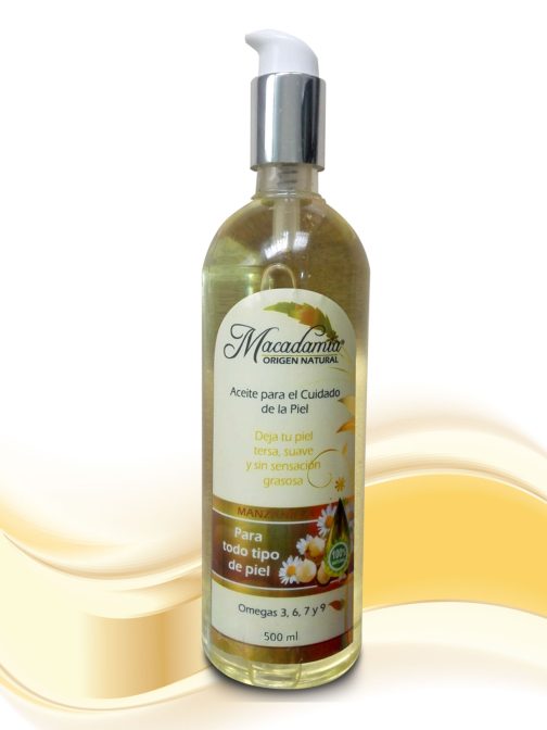 Aceite de Macadmaia Origen Natural x 500 ml aroma manzanilla